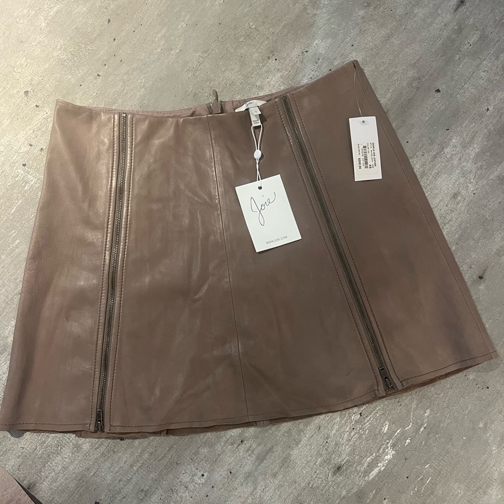 Joie Brown Leather Mini Skirt